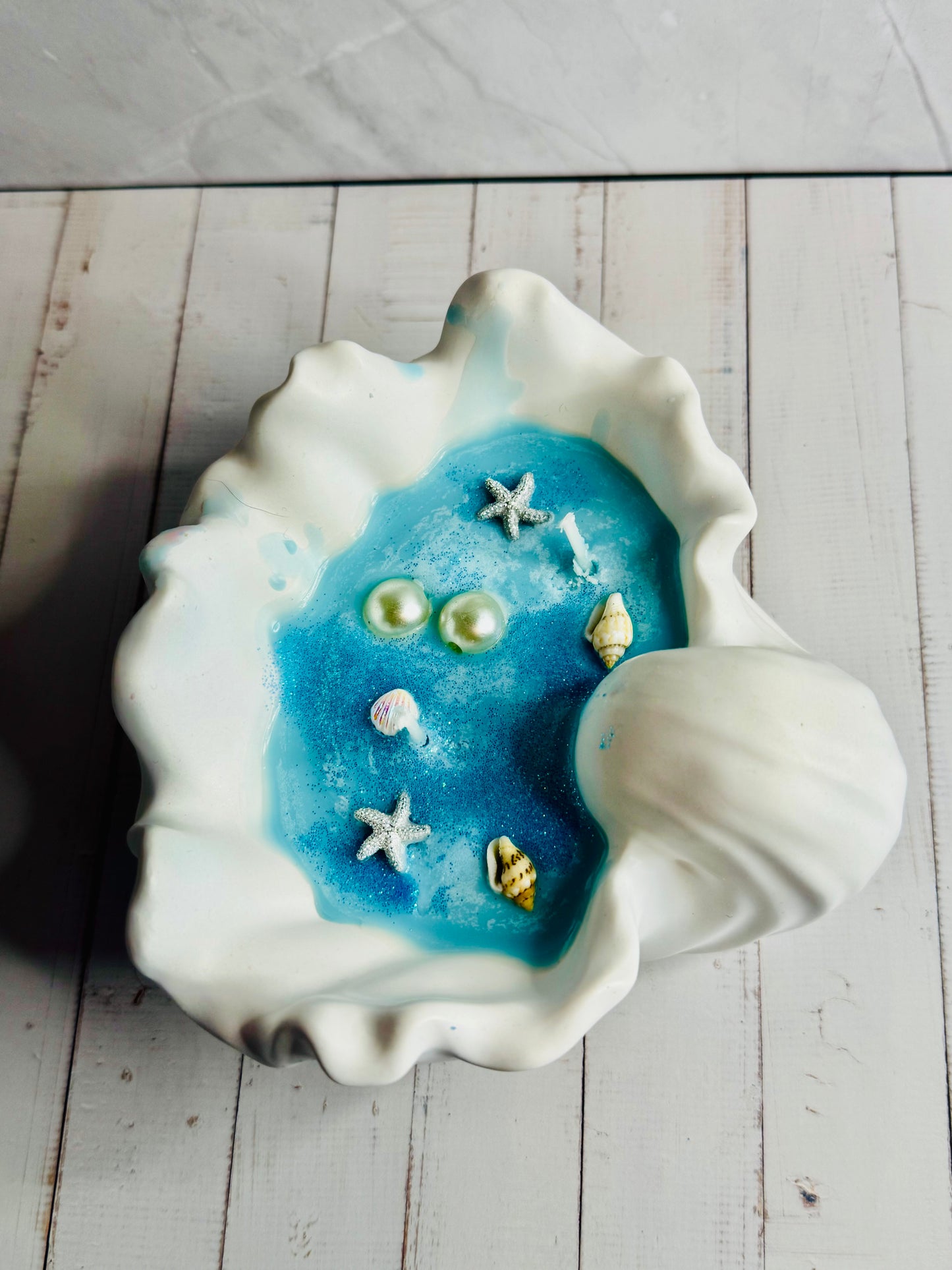 Muschelkerze "Nerida"