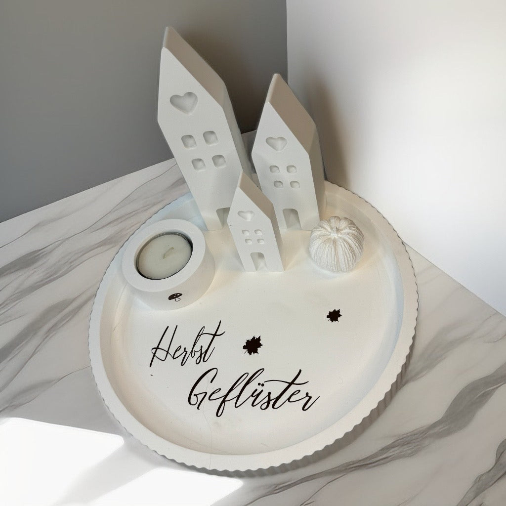 Tablett " herbstliches Lichterdorf"