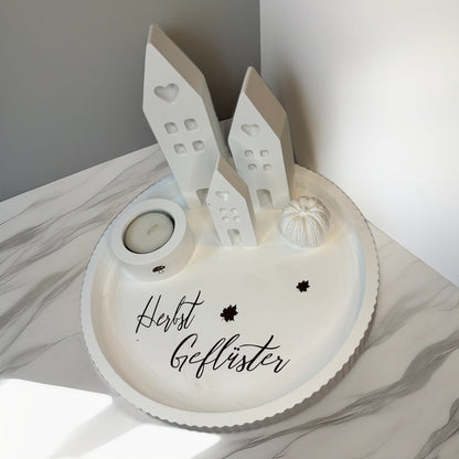 Tablett " herbstliches Lichterdorf"